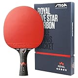 STIGA Royal 5 Sterne Tischtennis Schläger Pro Carbon, Schwarz/Rot