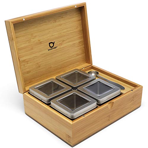 Bredemeijer Teebox Bambus mit 4 Teedosen & Teemaßlöffel 184010