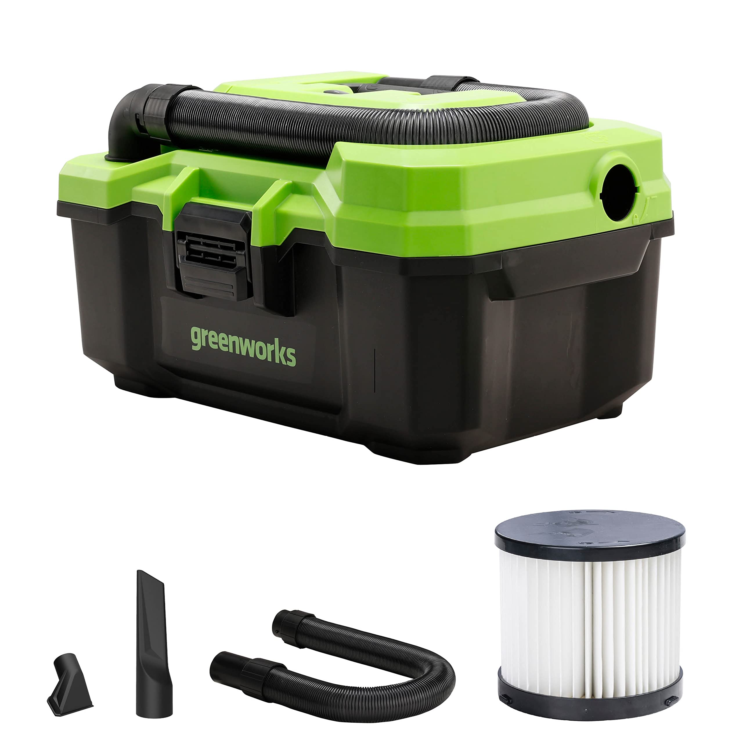 Greenworks Tools G24WDV 01-000004700407, 24V Wet/Dry Shop Vacuum, green,grey,black