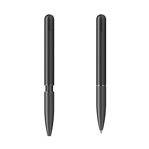 stilform 200033 Kugelschreiber aus Aluminium – patentierter Pen, verschiebbare Kappe mit Magnetmechanismus, Warp Black