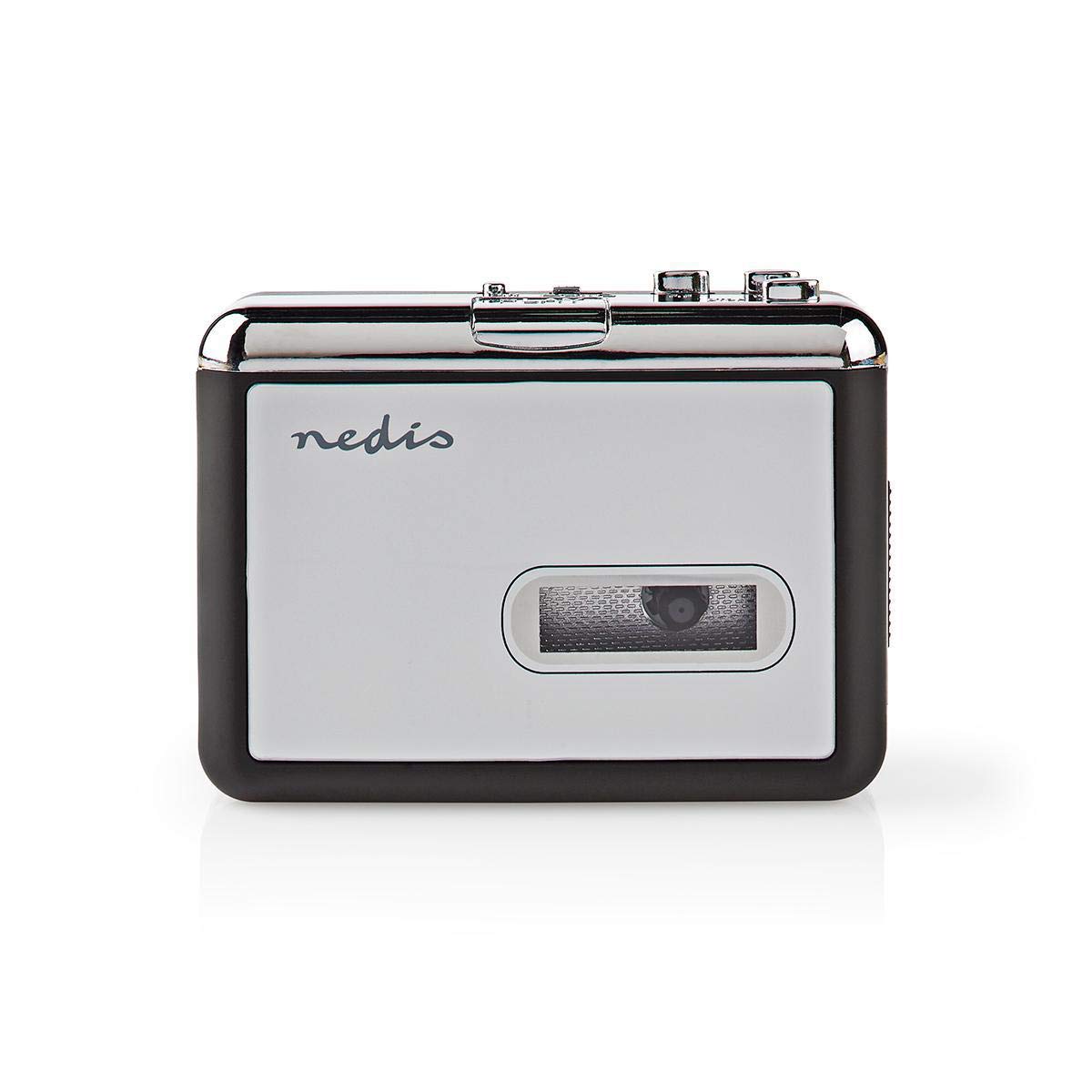 NEDIS - Tragbarer USB-Kassetten-zu-MP3-Konverter - Kassetten in MP3-Format umwandeln - Mit USB-Kabel und Software - 2X AA/LR6, ACGRU100GY, grau