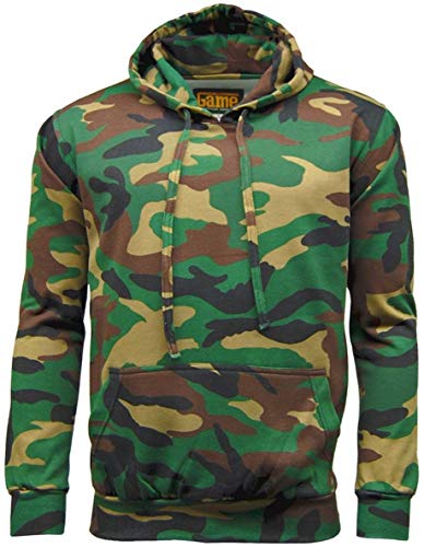 Game Herren-Kapuzenshirt und Jogginghose, Wald-Camouflage, aus Fleece, mit Reißverschluss Gr. XXXXXL, Hoodie