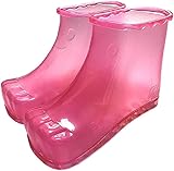 Massage-Fußbad-Schuhe, hohe Fußbad-Massagestiefel, PVC, tragbare Fuß-Spa-Badeschuhe, Fußbad-Eimer, Fußbad-Eimer, Fußwaschbecken, for Durchblutung und Schmerzlinderung/149 (Color : Red, Size : S 25.6