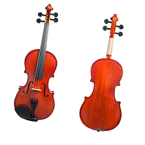 PECY Natürliche Farbschale Geigenset 4/4-1/8 Mit Geigenbogen+Tuner+Brücke+Stummschalt+Fall+Zeichenfolgen Geige (Color : 1/2)