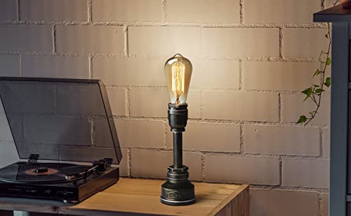 JINYU Schreibtischlampe im amerikanischen Dorf-Stil, kreative Tischlampe, Metalllegierung, Wasserrohr, Nachttischlampen, industrieller Steampunk-Retro-Sockel, E27-Fassung.