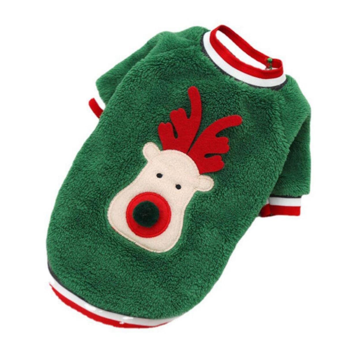 Winter Warmer Wollmantel mit Elch Luxus Design Plüsch Hundebekleidung für kleine mittelgroße Hunde Haustier Weihnachtskostüme