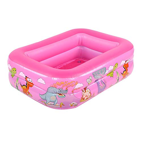 Quadratische aufblasbare Badewanne, Planschbecken, kratzfeste, hochwertige 2-Farben-Heimanwendung für Kinder Kleinkinder(Pink)