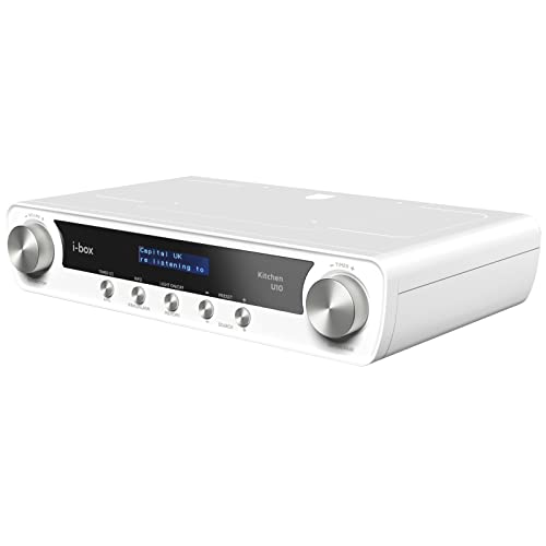 DAB/DAB+ & UKW-Radio Bluetooth-Lautsprecher für die Küche, Digitalradio mit Stereosound, Küchentimer und Doppelalarm, DAB-Radio mit LCD-Display, Unterschrankmontage