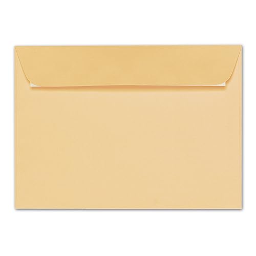 ARTOZ 400x Briefumschläge DIN C5 Gelb (Honiggelb) - 229 x 162 mm Kuvert ohne Fenster - Umschläge selbstklebend haftklebend - Serie Artoz 1001