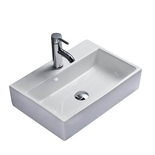 Art of Baan - Design Waschbecken zur Wandmontage Handwaschbecken Gästebad kleines Bad, 400x280x120mm in weiß (3052)
