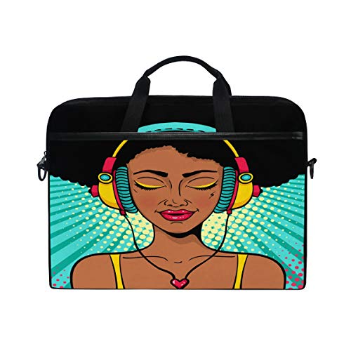 Laptoptasche Sexy Afro-Afrikanische Frau Computertasche 14-14,5 Zoll Schutztasche Reise Aktentasche mit Schultergurt für Männer Frauen Jungen Mädchen, mehrfarbig, 15 x 1 x 11 inch