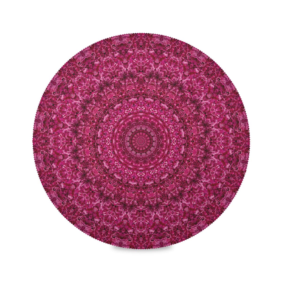 Runde Tischsets Magenta Pink Floral Mandala Abstrakt Platzsets Set 6 Stück Hitzebeständig 39,1 cm Leicht zu reinigen