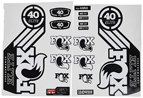 Ecoshirt 12-RRJ5-K4OC Aufkleber Fork Fox 40 Elite Series Am68 Aufkleber Decals Sticker Gabel Gabel, Weiß