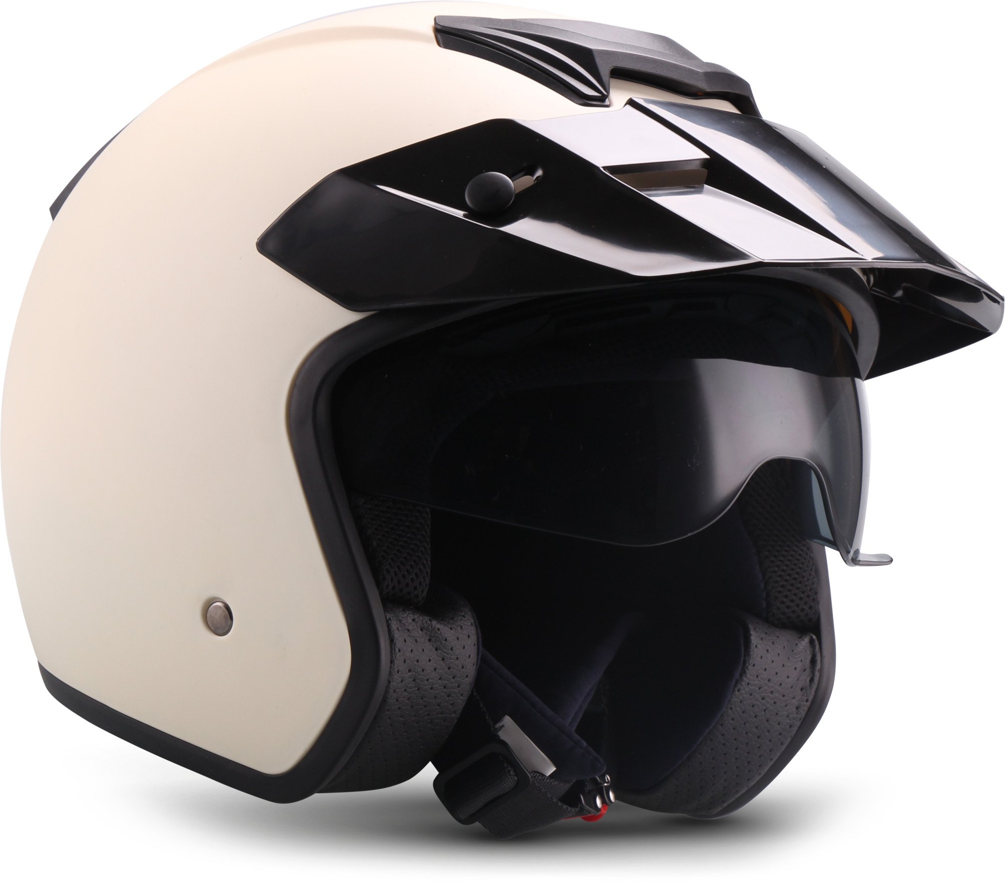 MOTO Helmets® S77 „Creme“ · Jet-Helm · Motorrad-Helm Roller-Helm Scooter-Helm Bobber Mofa-Helm Vintage Pilot Biker Helmet · ECE S (55-56cm)