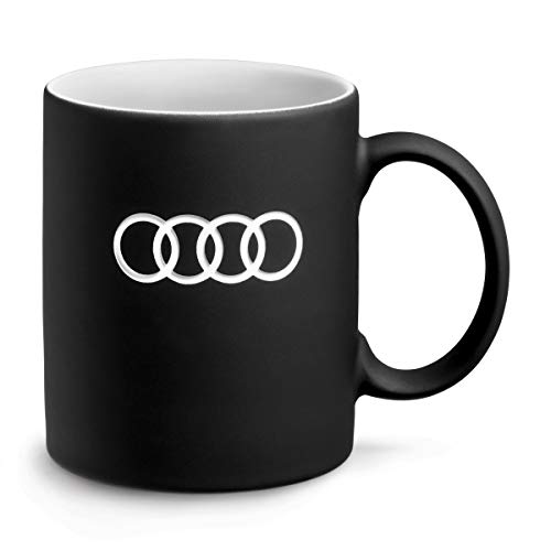 Audi 3291900500 Porzellan Becher, 350ml Kapazität, Schwarz