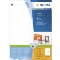 HERMA Premium - Permanent selbstklebende, matte laminierte Papieretiketten - weiß - 105 x 50,8 mm - 1000 Etikett(en) (100 Bogen x 10) (4281)