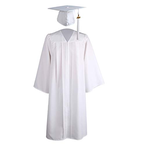 Livecitys 2021 Abschlusskleid Kappe Erwachsene Reißverschluss Universität Akademischer Abschlusskittel Robe Mortarboard Cap S Weiß