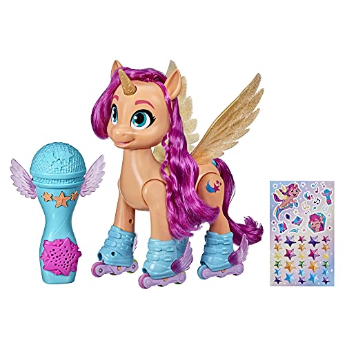 My little Pony – Eine Neue Generation Sing- und Skatespaß Sunny Starscout – Pony (22,5 cm) mit Fernbedienung, 50 Reaktionen