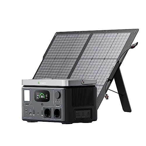 GROWATT Powerstation mit 100W Solarpanel: Vita 550 Solargenerator, 538Wh LFP-Batterie, 230V/600W AC-Ausgänge, Schnellladung in 1,6 Stunden, LED-Licht, Wireless Charging, Notstrom für Outdoor/Zuhause