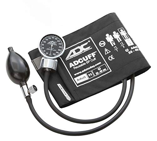 ADC Diagnostix 700-ABK Blutdruckmessgerät mit Manschette für Erwachsene (Umfang 23-40cm), Schwarz