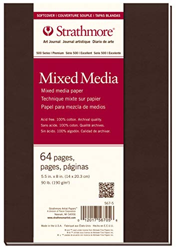 Strathmore 567-5-1 Tagebuch mit Softcover, Verschiedene Medien, Papier, Weiß, 8" x 5.5", 32