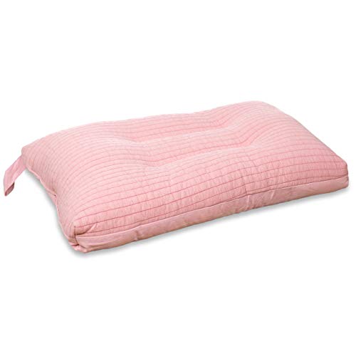 Vitabo Kopfkissen für Bett und Sofa | Weiches Schlafkissen und Dekokissen mit ergonomischer Form | Reisekissen mit Baumwollbezug | 65x40 cm (Rosa)