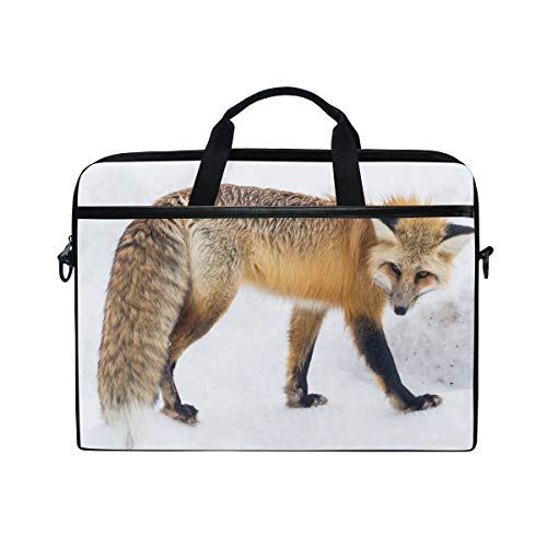 LUNLUMO Brown Fox Winter Snow 15 Zoll Laptop und Tablet Tasche Durable Tablet Sleeve for Business/College/Women/Men
