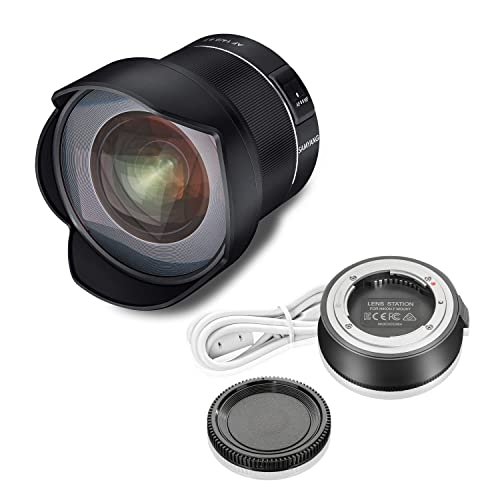 Samyang AF 14mm F2.8 + Lens Station Autofokus Objektiv mit Festbrennweite für Nikon F Vollformat, Schwarz, Weitwinkel Objektiv mit 14 mm Festbrennweite