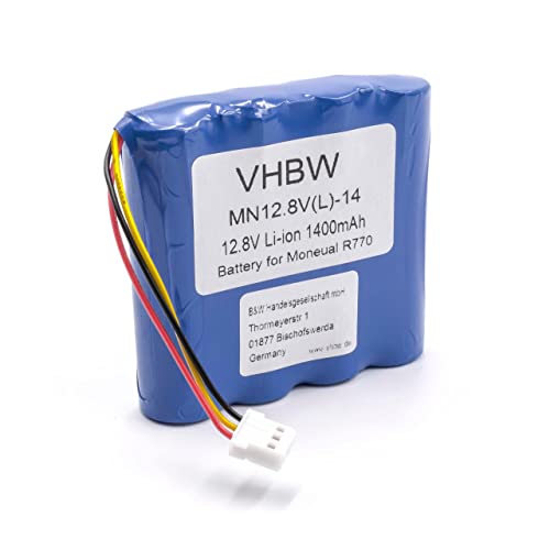vhbw Akku kompatibel mit Moneual ME590, ME670, ME770, ME770 Style Staubsauger Home Cleaner Heimroboter (1400mAh, 12,8V, Li-Ion / LiFePO4)