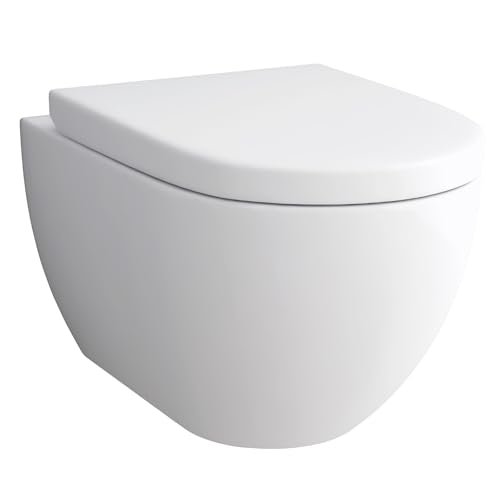Alpenberger Dusch-WC Set Hängend | Toilette mit Soft-Close WC-Sitz | Wand-WC für Bad & Gäste WC | Komplettset WC Weiß mit Nano-Beschichtung