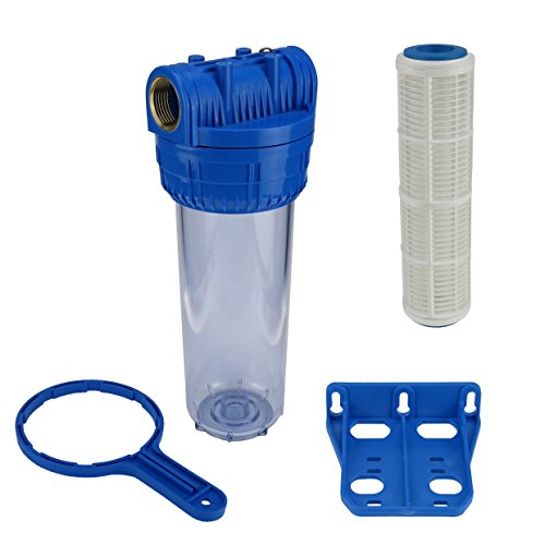 Trinkwasserladen Wasser Filtergehäuse 10" 3-teilig 1" Ig Messing Vorfilter Brunnen + Mehrwegfilter (50 Mikron)