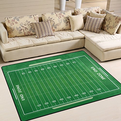 Use7 Teppich, Motiv American Football Field Area, Textil, Mehrfarbig, 160cm x 122cm(5.3 x 4 feet)