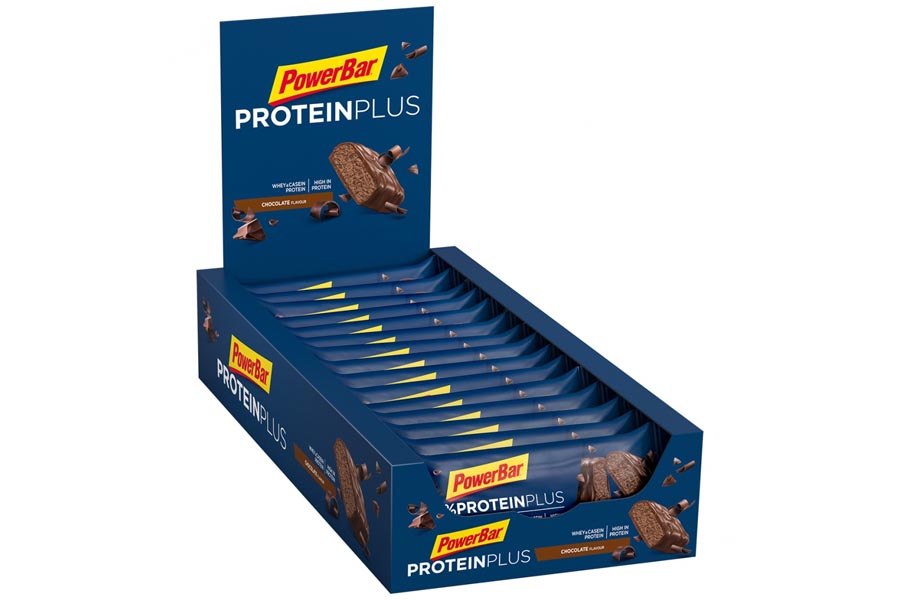 PowerBar Protein Riegel mit Casein, Whey und Sojaprotein - Eiweiß-Riegel, Fitness-Riegel reich an Ballaststoffen - Chocolate(15 x 55g)