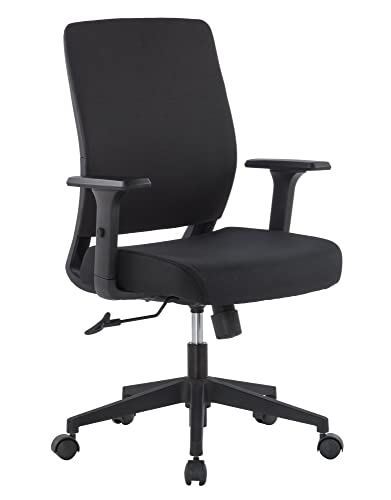 Techly 108132 Bürostuhl Bürostuhl mit gepolsterter Sitzfläche und Armlehnen schwarz