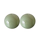 LIOOBO 2 Stücke Afghanistan Jade Baoding Ball Chinesische Hand Übungsbälle Massage Gesundheit Stress Bälle
