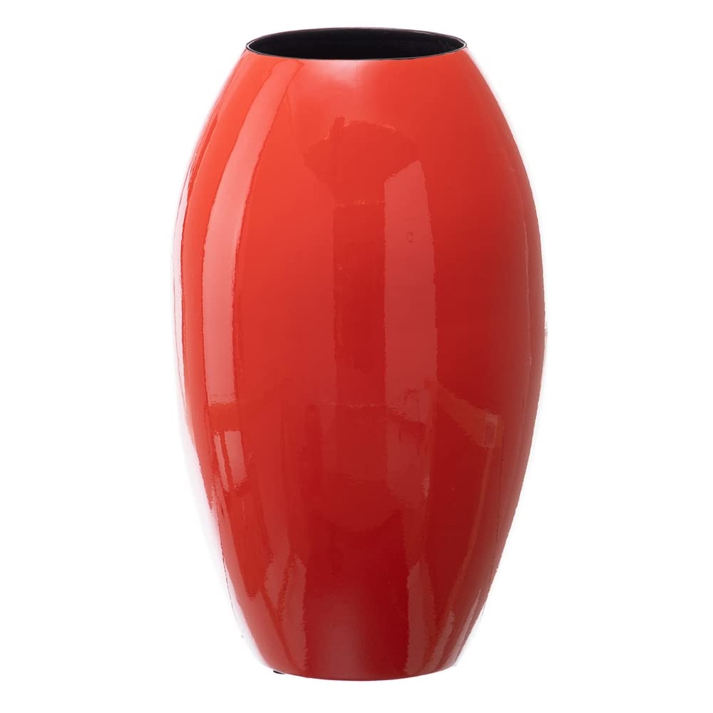 LOLAhome Ovale Keramikvase Orange Ø 21 x 36 cm