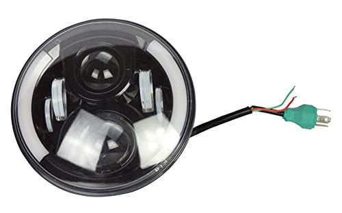 BESTSXMA Emark 7 ''Zoll 50w runde LED Scheinwerfer mit Bernstein DRL Blinker Halo (1 Paar) HL222