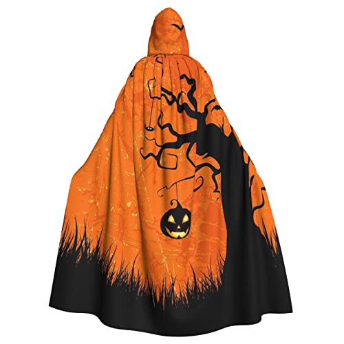 RFSHOP Halloween Kapuzenumhang, Fledermaus und Baum, Jack-O-Lantern Unisex Kapuzenumhang Robe für Cosplay Party Kostüm Umhang _#874