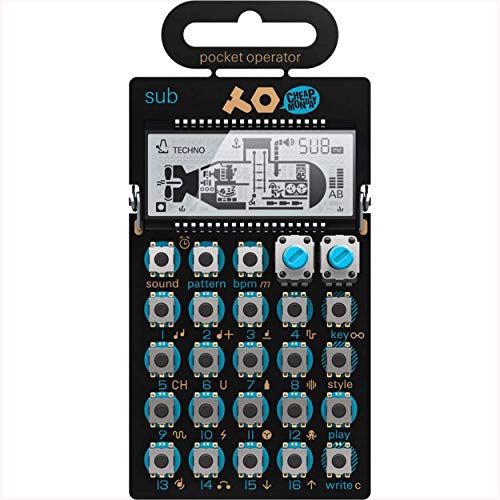 Teenage Engineering PO-14 Sub - Deep Bass Line Synthesizer Pocket Operator (16 Step Sequenzer, Micro Drum Machine, 16 Effekte, Lautsprecher, Line In/Out, LCD-Display)