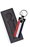PSL Schlüsselanhänger mit Flagge aus Nylon und Leder, für Renault Clio Laguna, mit Geschenkbox, mehrfarbig, Einheitsgröße