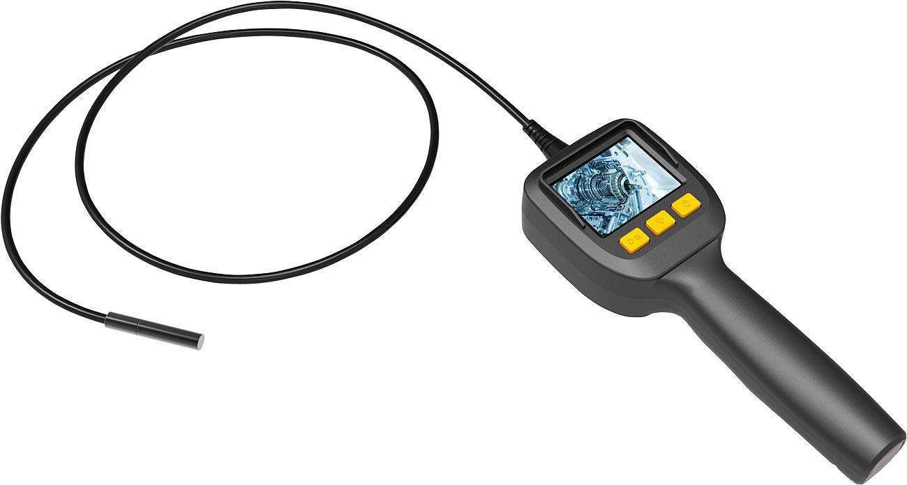 Somikon Endoskopkamera: Endoskop-Kamera mit Farb-LCD-Display, LED-Licht, Batteriebetrieb, IP67 (Kanalkamera, Endoskopkamera mit Licht, Rohrreinigung)