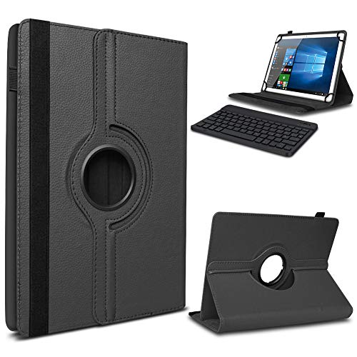 UC-Express Tablet Hülle kompatibel mit Blackview Tab 8 Tasche Tastatur Schutzhülle Bluetooth Case Schutz Cover 360° Drehbar Keyboard Etui, Farbe:Schwarz