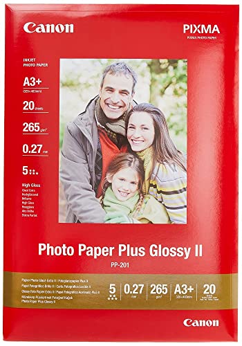 Canon Photo Paper Plus Glossy II PP-201 2311B021 Fotopapier DIN A3+ 265 g/m² 20 Blatt Glänzend