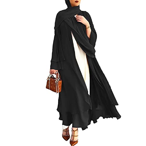 Frauen Muslimisches Gebet Chiffon Offenes Kleid Abaya Dubai Türkei Islam Kaftan islamischer Ramadan Eid Mubarak Frauen Robe