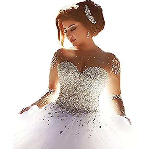 Carnivalprom Damen Prinzessin Hochzeitskleider Strass Perlstickerei Brautkleider Brautmode Lange