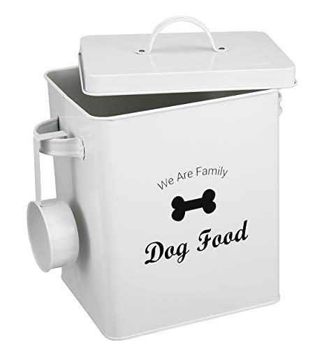 Pethiy Hundefutter Aufbewahrungsdose,Futtertonne mit Schaufel und Griff ,beschichteter Kohlenstoffstahl ,Aufbewahrungsbehälter Dosen,vorratsbehälter für Hunden,2,5 kg Fassungsvermögen