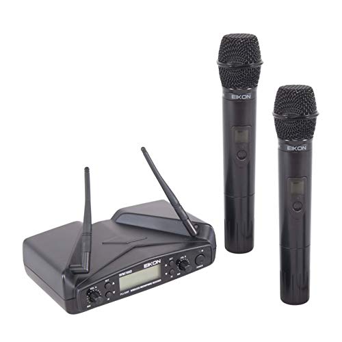 PROEL EIKON WM700DM (DUAL) Drahtlose Handheld Mikrofone für Karaoke, Gesang und Live, Schwarz (EIKON WM700DM)