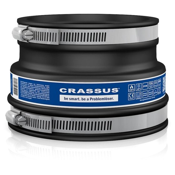 Crassus Adapterkupplung CAC 1452, EPDM / V2A, 1 Stück, 130-145 mm auf 110-125 mm, CRA12060