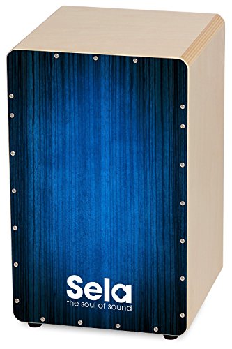 Sela SE 052 Varios Blue Snare Cajon mit Sela Snare System, geeignet für Anfänger und Fortgeschrittene, Made in Germany