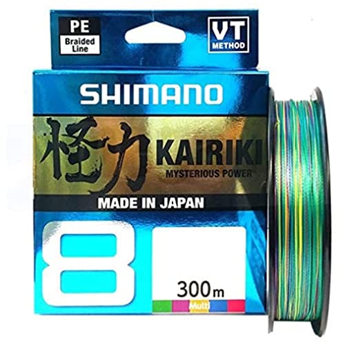 SHIMANO Kairiki 8, 300 Meter, Multicolor, 0.315mm/33.5kg, 8fach Geflochtene Angelschnur, 59WPLA68R29